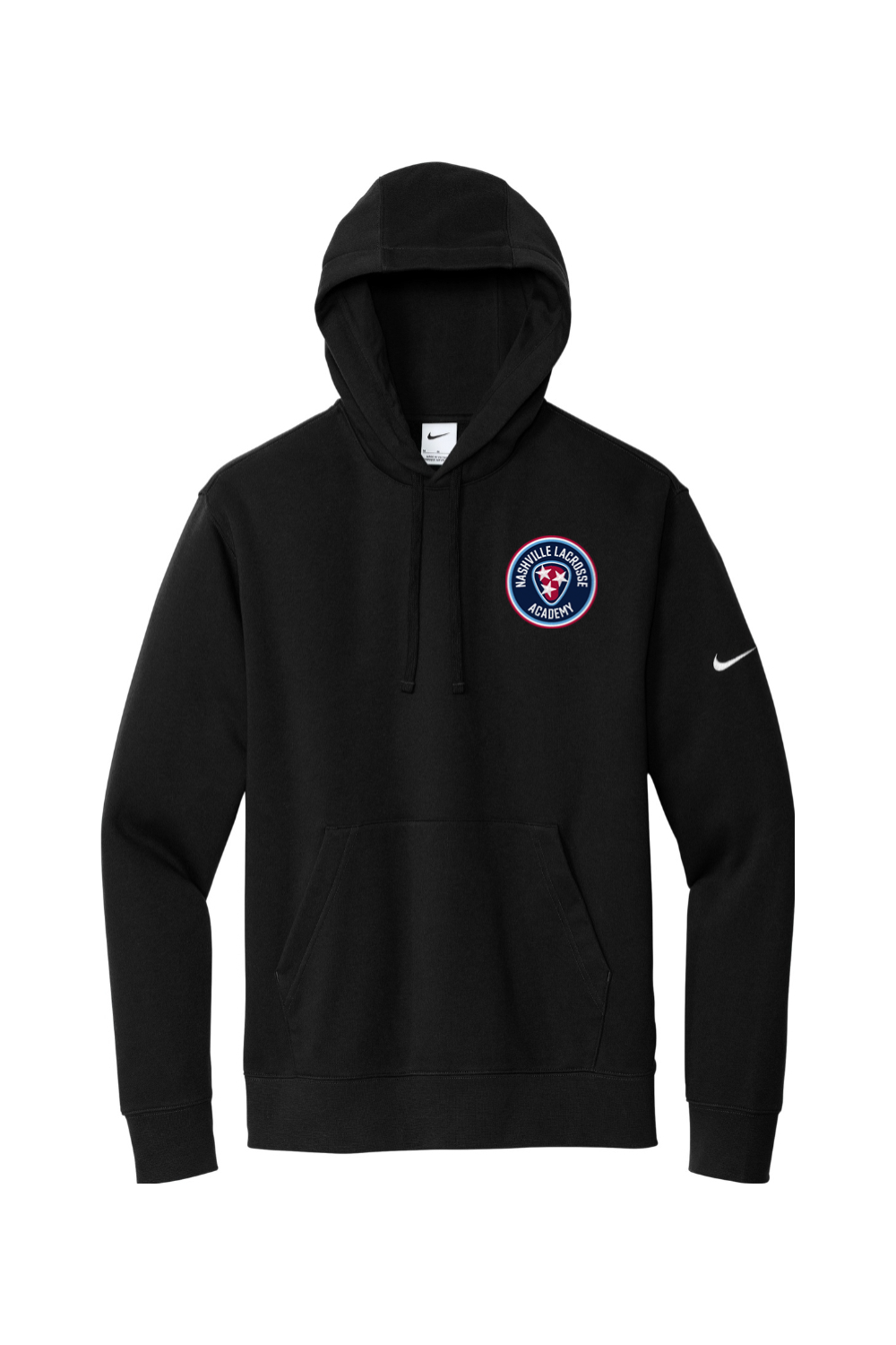 Nashville Lacrosse Embroidered Nike Club Fleece Sleeve Swoosh Pullover Hoodie