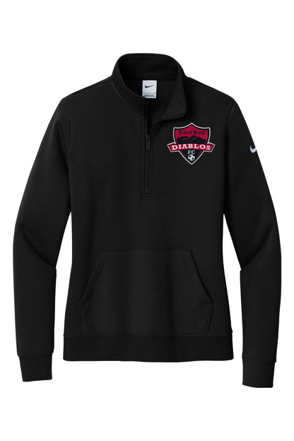Diablos Futsal Embroidered Nike Ladies Club Fleece Sleeve Swoosh 1/2-Zip