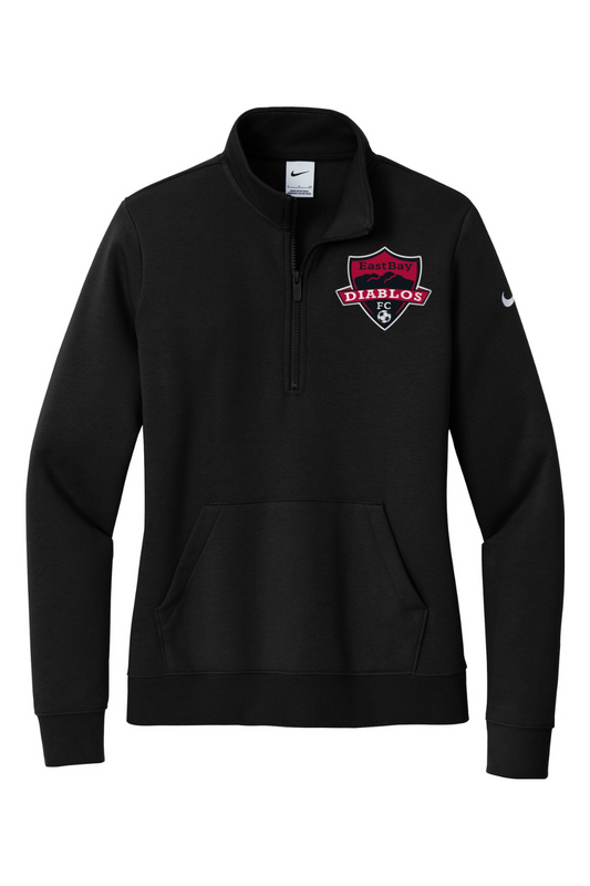 Diablos Futsal Embroidered Nike Ladies Club Fleece Sleeve Swoosh 1/2-Zip