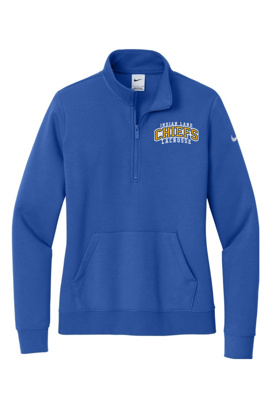 Indian Land Chiefs Embroidered Nike Ladies Club Fleece Sleeve Swoosh 1/2-Zip