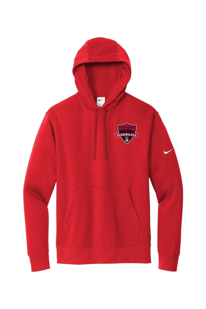 Diablos Futsal Embroidered Nike Club Fleece Sleeve Swoosh Pullover Hoodie