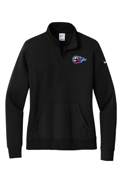 Ignite Volleyball Club Embroidered Nike Ladies Club Fleece Sleeve Swoosh 1/2-Zip