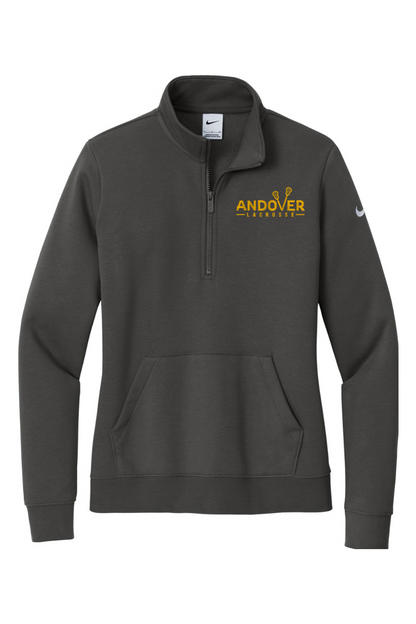 Andover Area Lacrosse Embroidered Nike Ladies Club Fleece Sleeve Swoosh 1/2-Zip