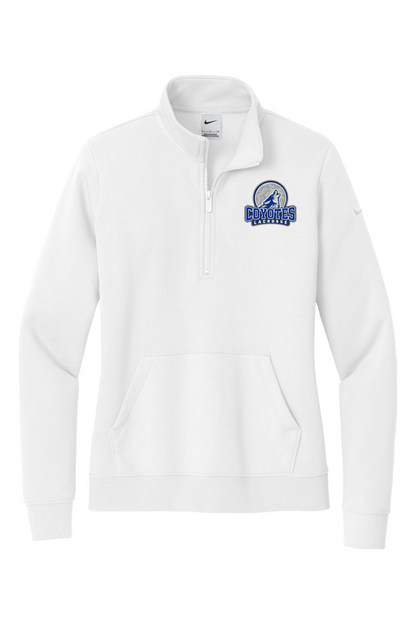 CL Embroidered Nike Ladies Club Fleece Sleeve Swoosh 1/2-Zip