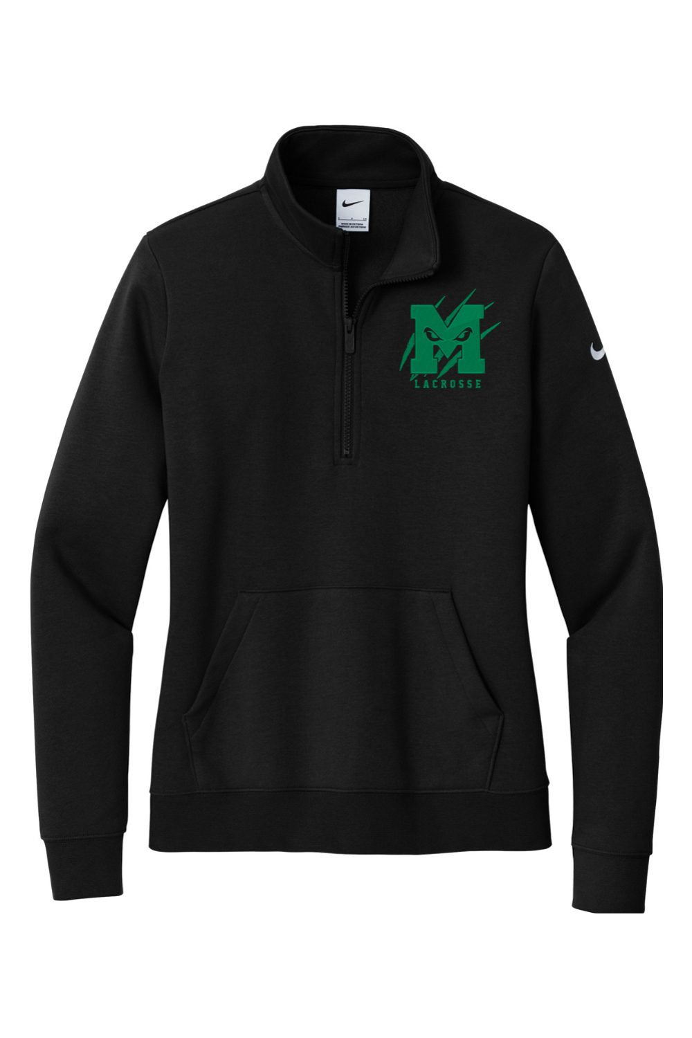 Monsters LC Embroidered Nike Ladies Club Fleece Sleeve Swoosh 1/2-Zip
