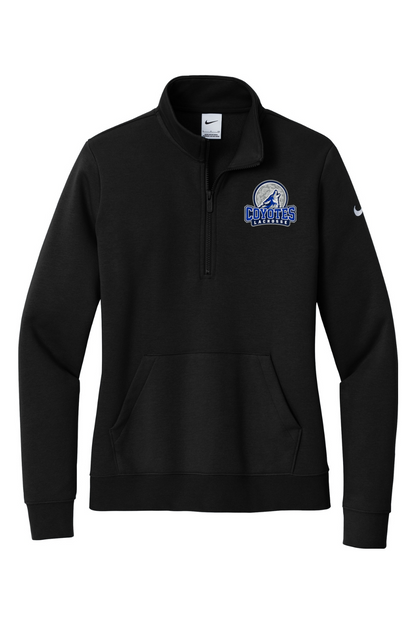 CL Embroidered Nike Ladies Club Fleece Sleeve Swoosh 1/2-Zip