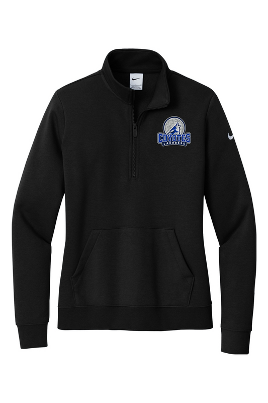 CL Embroidered Nike Ladies Club Fleece Sleeve Swoosh 1/2-Zip