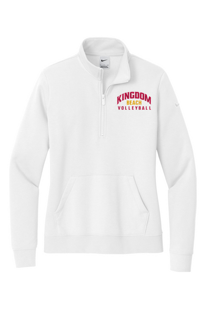 Kingdom Beach Volleyball Embroidered Nike Ladies Club Fleece Sleeve Swoosh 1/2-Zip