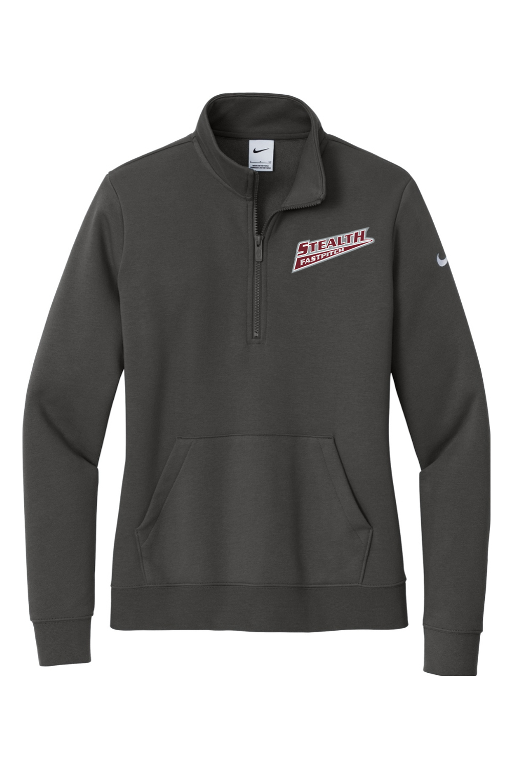 Stealth Fastpitch Embroidered Nike Ladies Club Fleece Sleeve Swoosh 1/2-Zip
