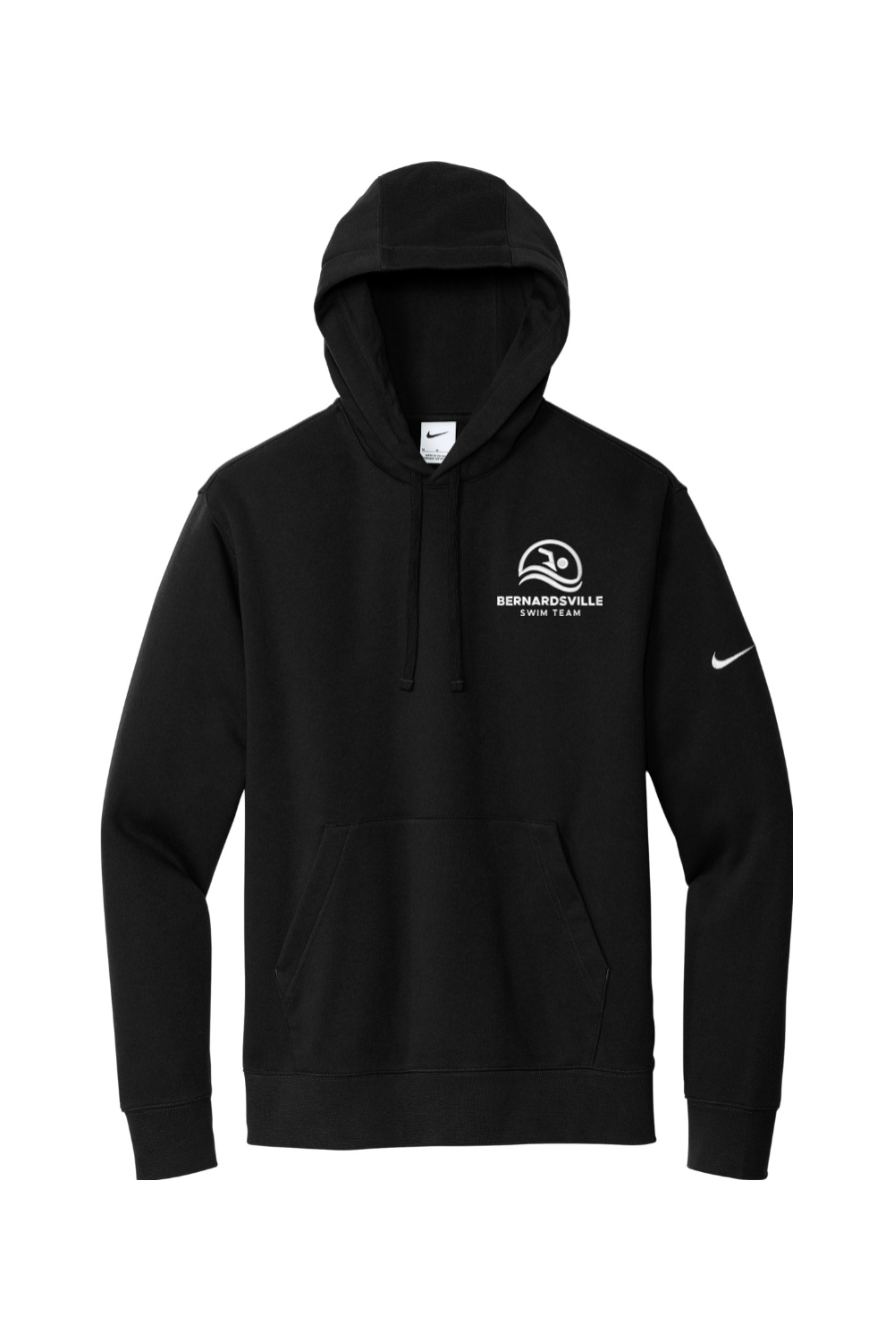 Bernardsville Swimming Embroidered Nike Club Fleece Sleeve Swoosh Pullover Hoodie