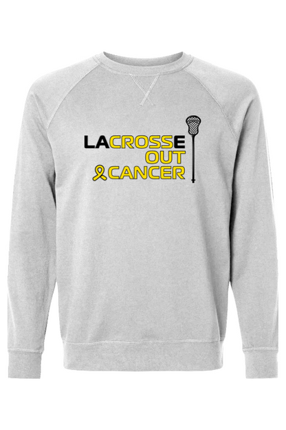 LaCROSSe Out Cancer Adult Heavyweight Raglan Long Sleeve