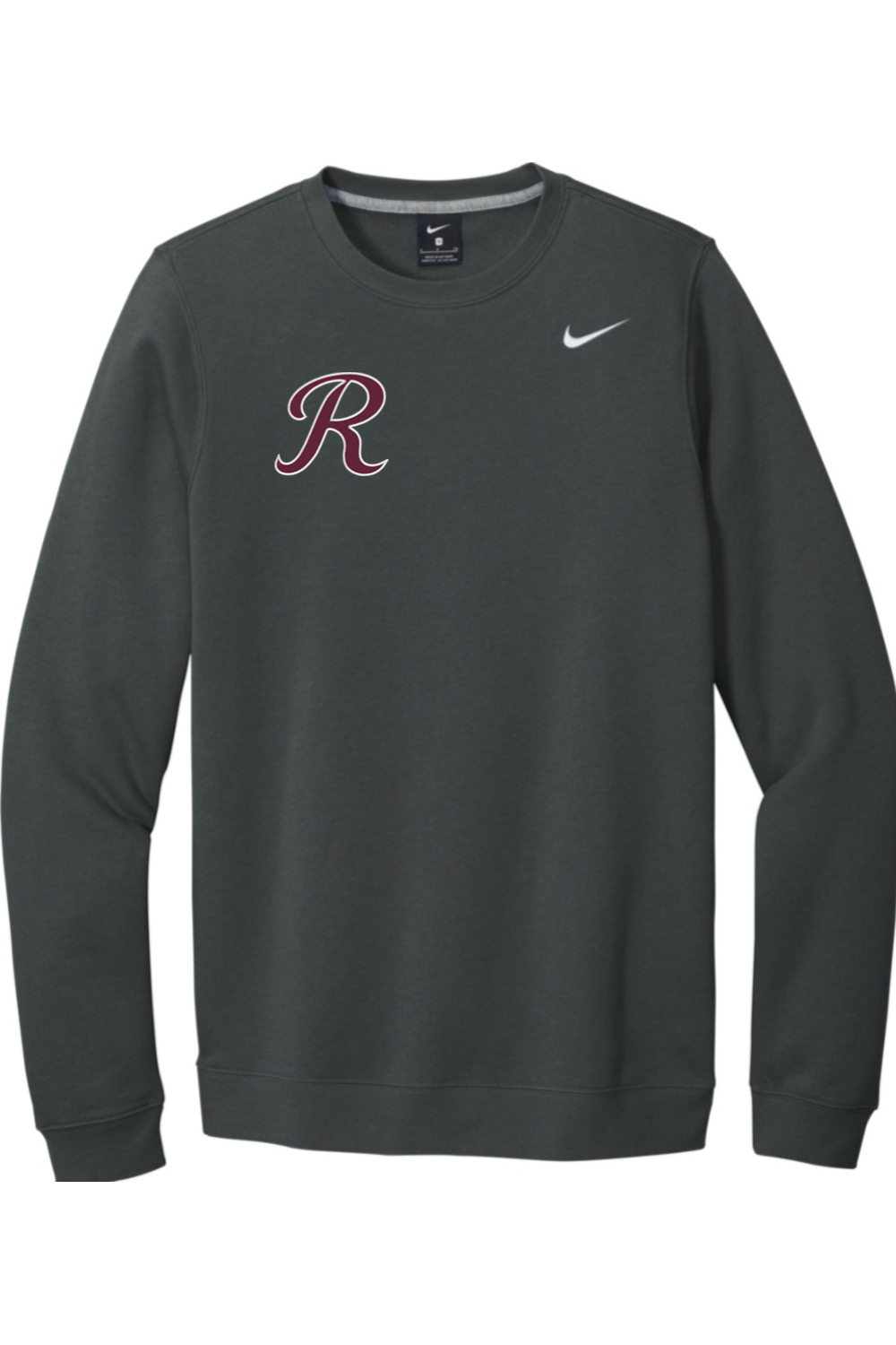 Rebels Travel Baseball Embroidered Nike Club Fleece Crew