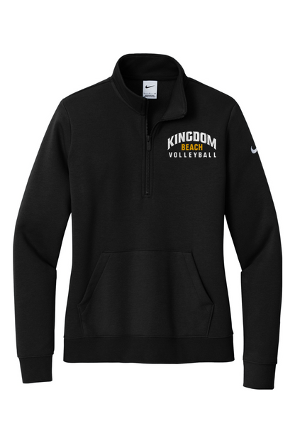 Kingdom Beach Volleyball Embroidered Nike Ladies Club Fleece Sleeve Swoosh 1/2-Zip