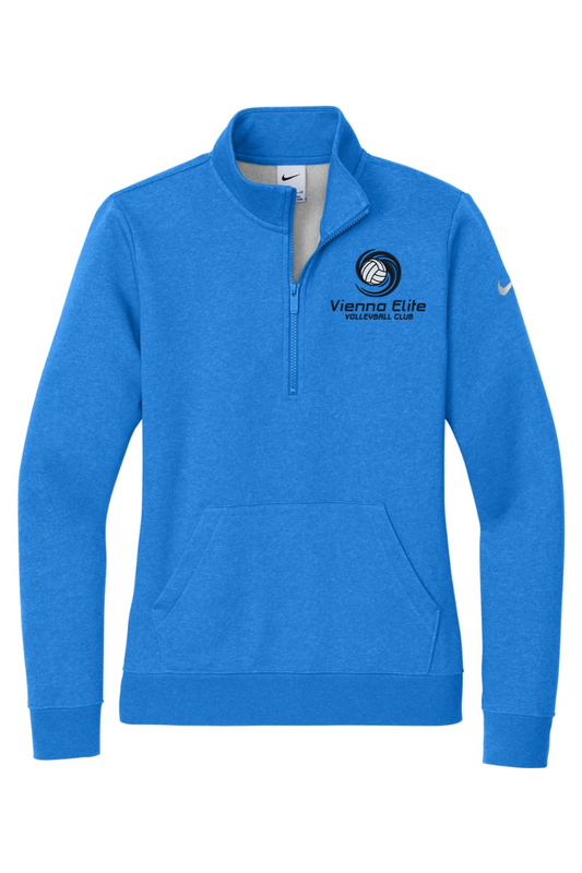 Vienna Elite Volleyball Embroidered Nike Ladies Club Fleece Sleeve Swoosh 1/2-Zip