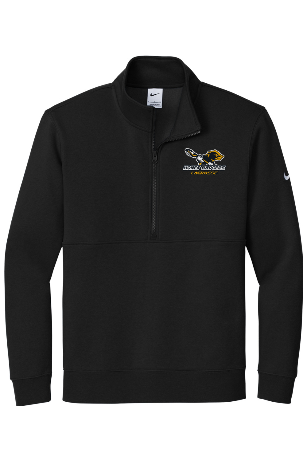 Honey Badgers Lacrosse Embroidered Nike Club Fleece Sleeve Swoosh 1/2-Zip