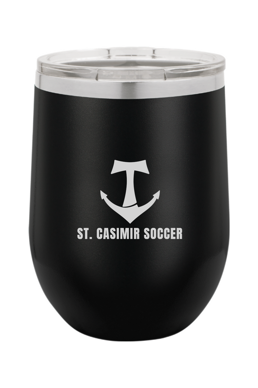 Vaso de vino con aislamiento de fútbol de St Casimir