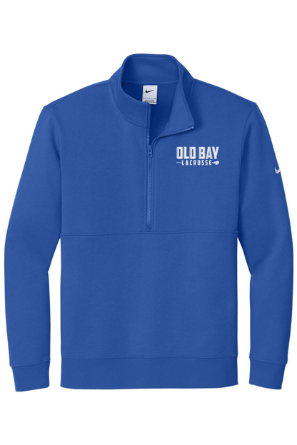 Old Bay Lacrosse Embroidered Nike Club Fleece Sleeve Swoosh 1/2-Zip