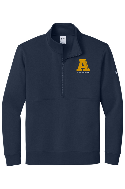 Arlington Eagles Lacrosse Embroidered Nike Club Fleece Sleeve Swoosh 1/2-Zip
