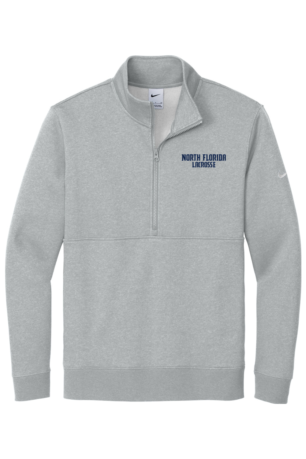 North Florida Lacrosse Embroidered Nike Club Fleece Sleeve Swoosh 1/2-Zip