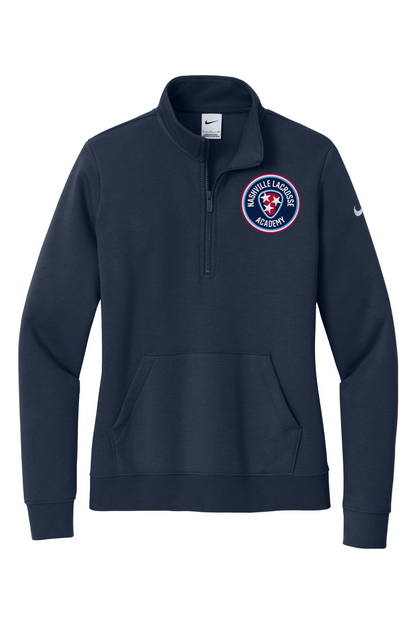 Nashville Lacrosse Embroidered Nike Ladies Club Fleece Sleeve Swoosh 1/2-Zip
