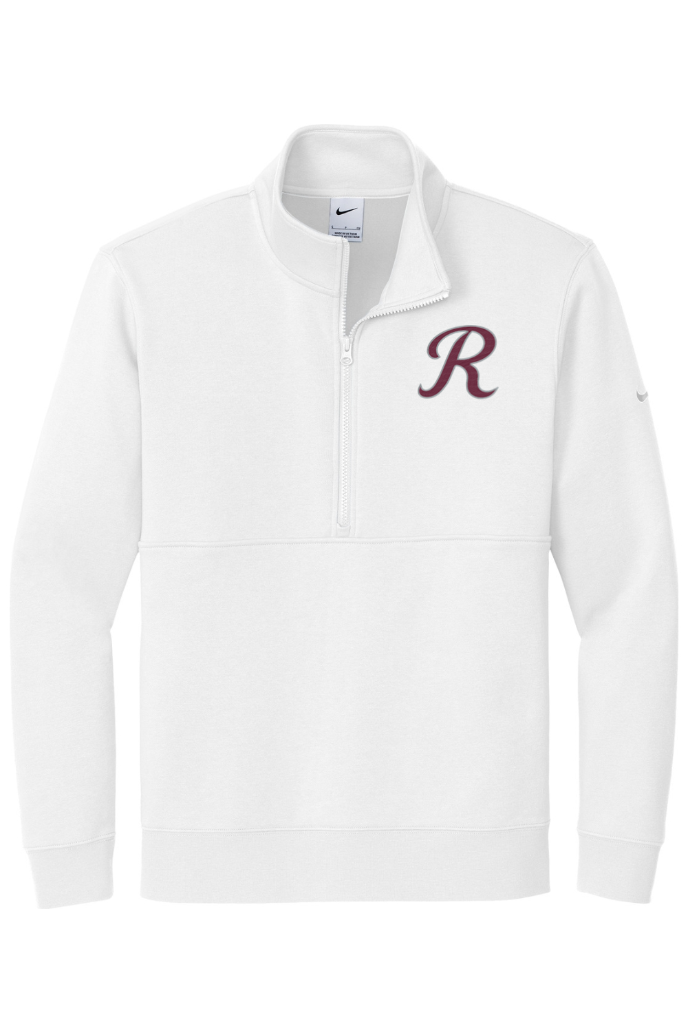 Rebels Travel Baseball Embroidered Nike Club Fleece Sleeve Swoosh 1/2-Zip