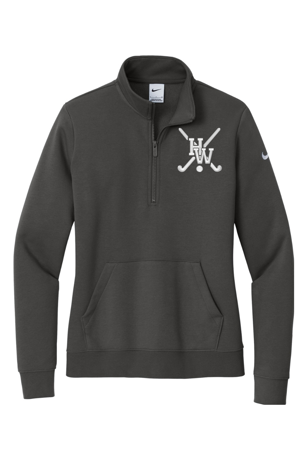 Hamilton-Wenham FH Embroidered Nike Ladies Club Fleece Sleeve Swoosh 1/2-Zip