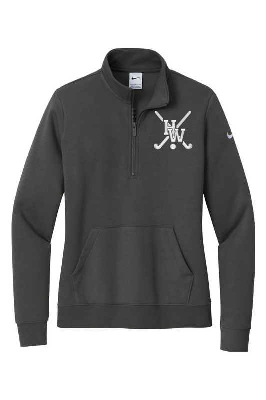 Hamilton-Wenham FH Embroidered Nike Ladies Club Fleece Sleeve Swoosh 1/2-Zip