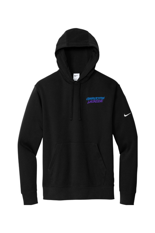 Charleston Lacrosse Embroidered Nike Club Fleece Sleeve Swoosh Pullover Hoodie