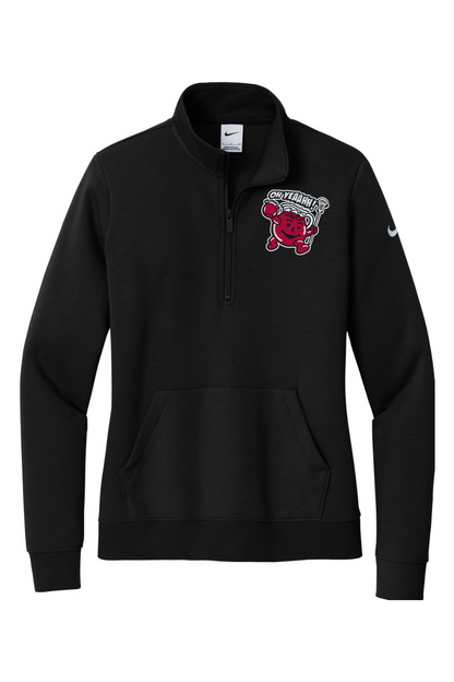 Oh Yeah LC Embroidered Nike Ladies Club Fleece Sleeve Swoosh 1/2-Zip