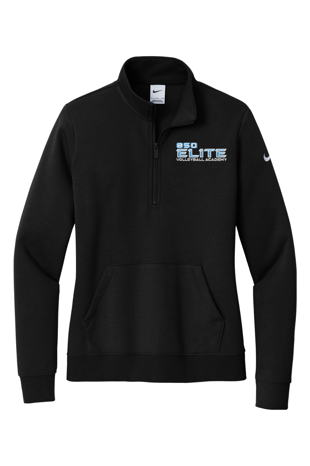 850 Elite Volleyball Embroidered Nike Ladies Club Fleece Sleeve Swoosh 1/2-Zip