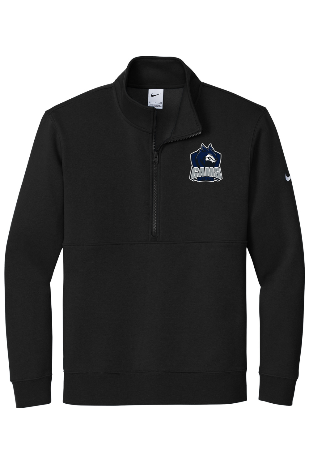 CAMS Coyotes Lacrosse Embroidered Nike Club Fleece Sleeve Swoosh 1/2-Zip