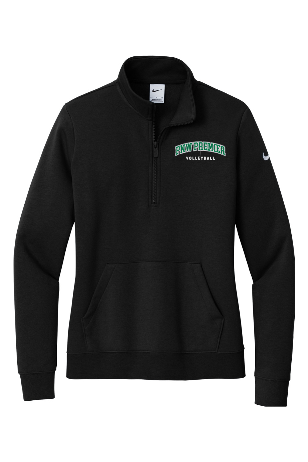 PNW Premier Volleyball Embroidered Nike Ladies Club Fleece Sleeve Swoosh 1/2-Zip