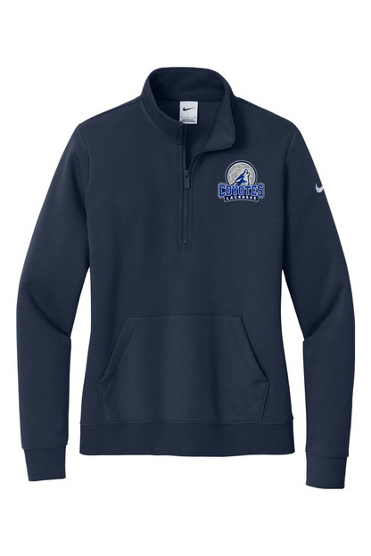 CL Embroidered Nike Ladies Club Fleece Sleeve Swoosh 1/2-Zip