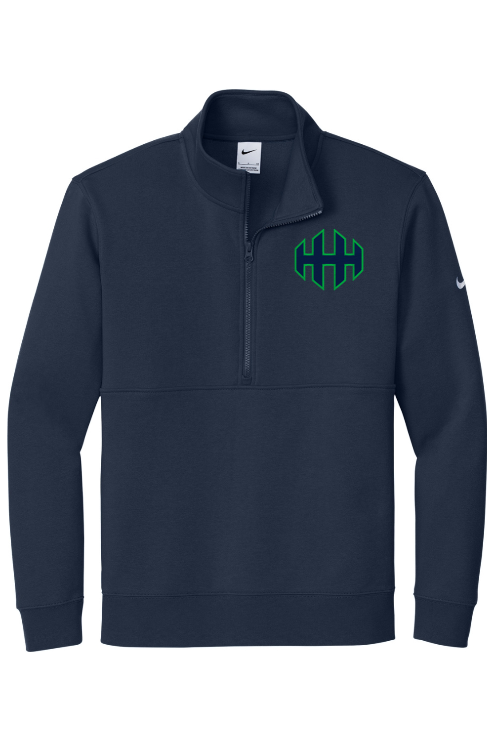 HHH lacrosse Embroidered Nike Club Fleece Sleeve Swoosh 1/2-Zip