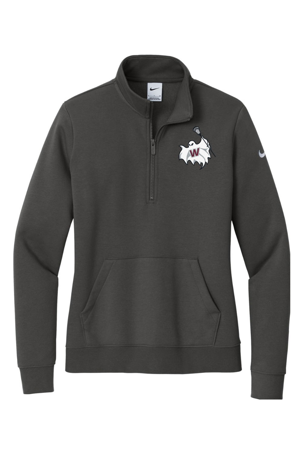 Westford Lacrosse Embroidered Nike Ladies Club Fleece Sleeve Swoosh 1/2-Zip