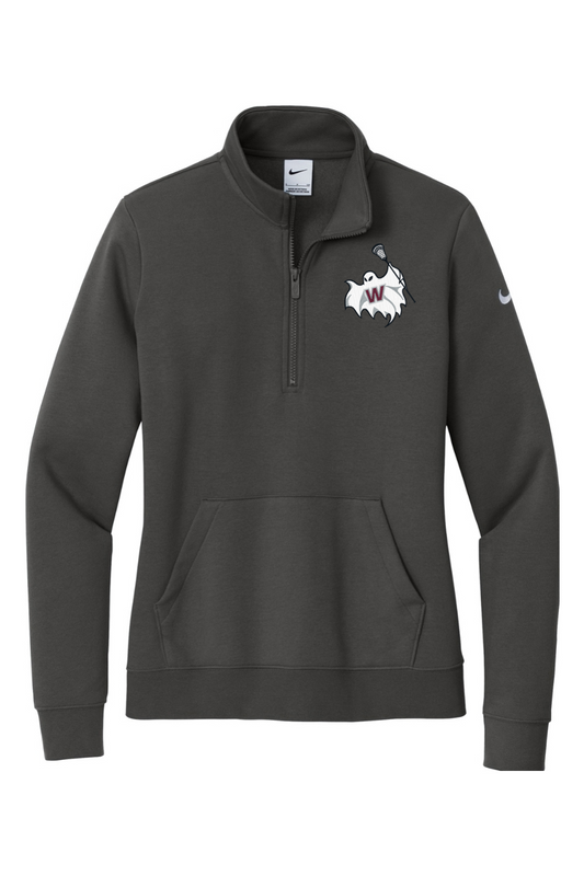 Westford Lacrosse Embroidered Nike Ladies Club Fleece Sleeve Swoosh 1/2-Zip