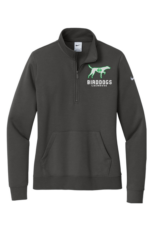 HHH Birddogs Embroidered Nike Ladies Club Fleece Sleeve Swoosh 1/2-Zip