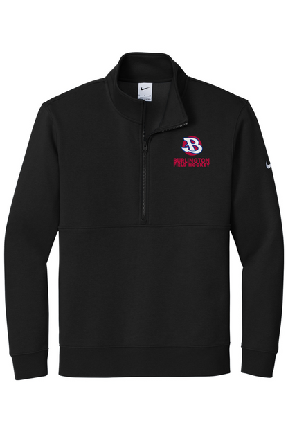 Burlington Field Hockey Embroidered Nike Club Fleece Sleeve Swoosh 1/2-Zip