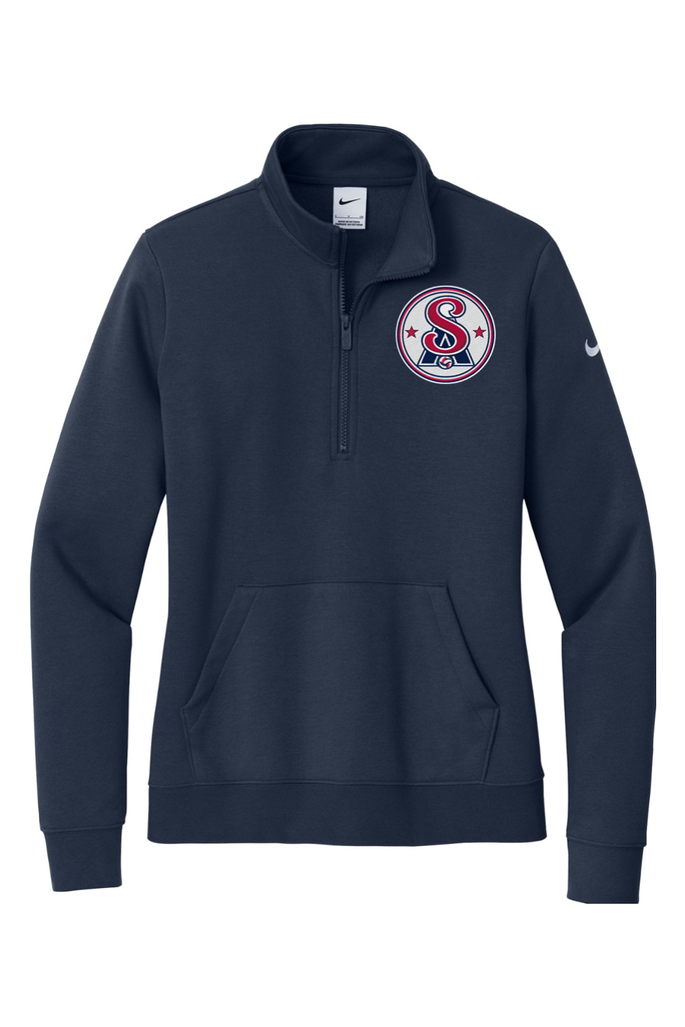 Southern Aces Volleyball Embroidered Nike Ladies Club Fleece Sleeve Swoosh 1/2-Zip