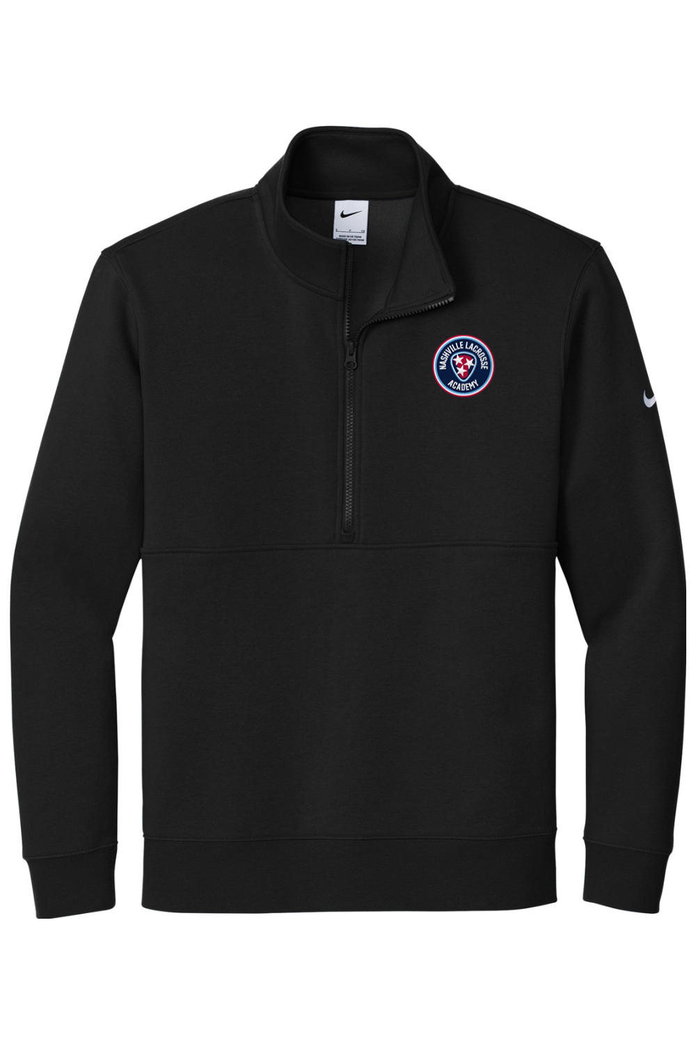 Nashville Lacrosse Embroidered Nike Club Fleece Sleeve Swoosh 1/2-Zip