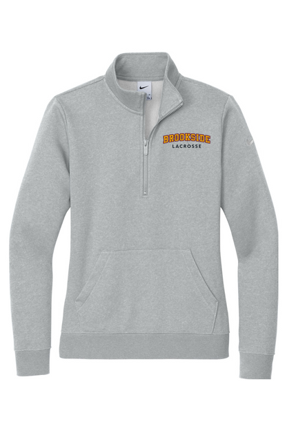 Brookside Lacrosse Embroidered Nike Ladies Club Fleece Sleeve Swoosh 1/2-Zip