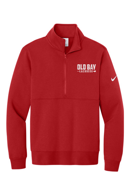 Old Bay Lacrosse Embroidered Nike Club Fleece Sleeve Swoosh 1/2-Zip