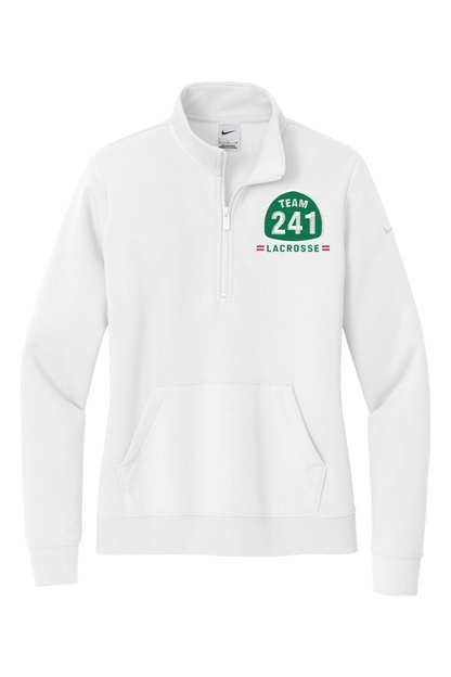California Lacrosse Embroidered Nike Ladies Club Fleece Sleeve Swoosh 1/2-Zip