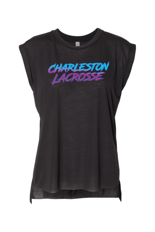 Charleston Lacrosse BELLA + CANVAS Women’s Flowy Rolled Cuffs Muscle Tee