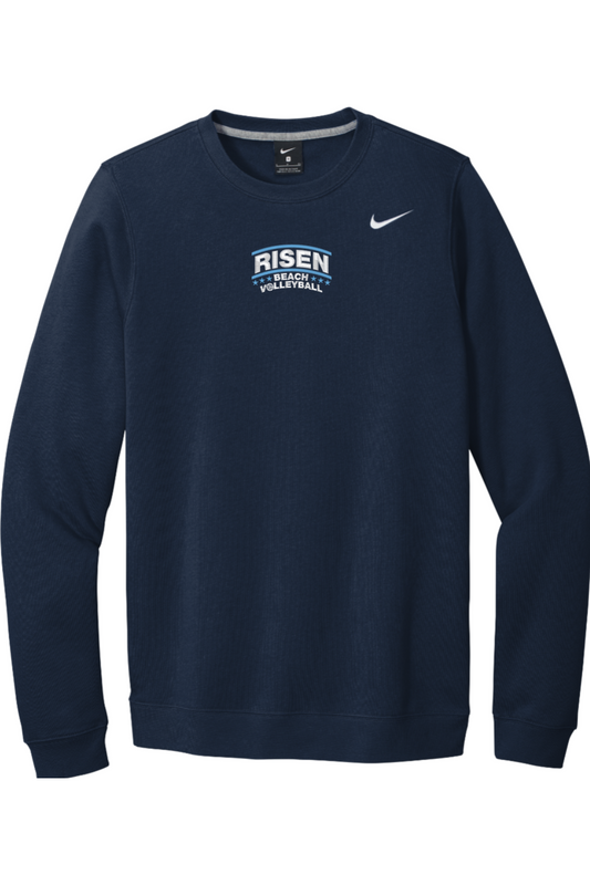 Risen Beach Volleyball Embroidered Nike Club Fleece Crew