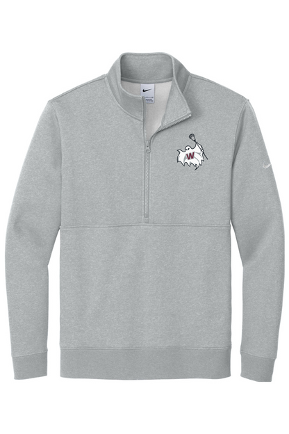 Westford Lacrosse Embroidered Nike Club Fleece Sleeve Swoosh 1/2-Zip