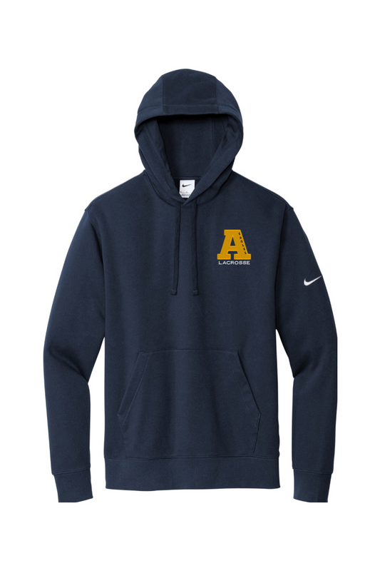 Arlington Eagles Lacrosse Embroidered Nike Club Fleece Sleeve Swoosh Pullover Hoodie