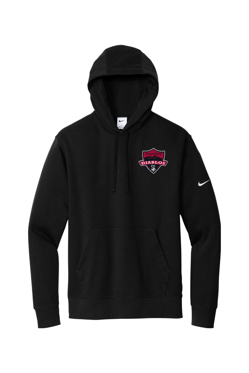 Diablos Futsal Embroidered Nike Club Fleece Sleeve Swoosh Pullover Hoodie