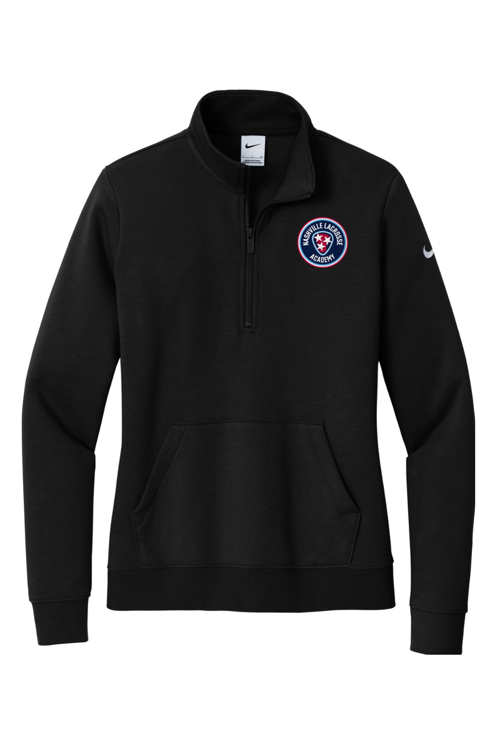 Nashville Lacrosse Embroidered Nike Ladies Club Fleece Sleeve Swoosh 1/2-Zip