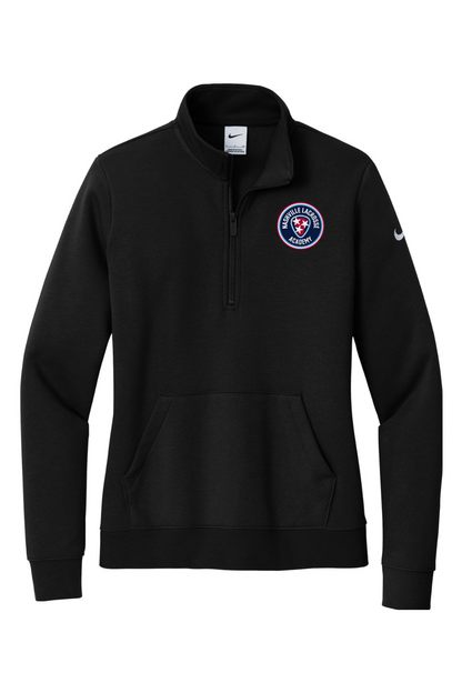 Nashville Lacrosse Embroidered Nike Ladies Club Fleece Sleeve Swoosh 1/2-Zip